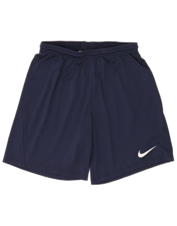 NIKE Mens Dri Fit Slim Fit Sport Shorts Large Navy Blue Polyester