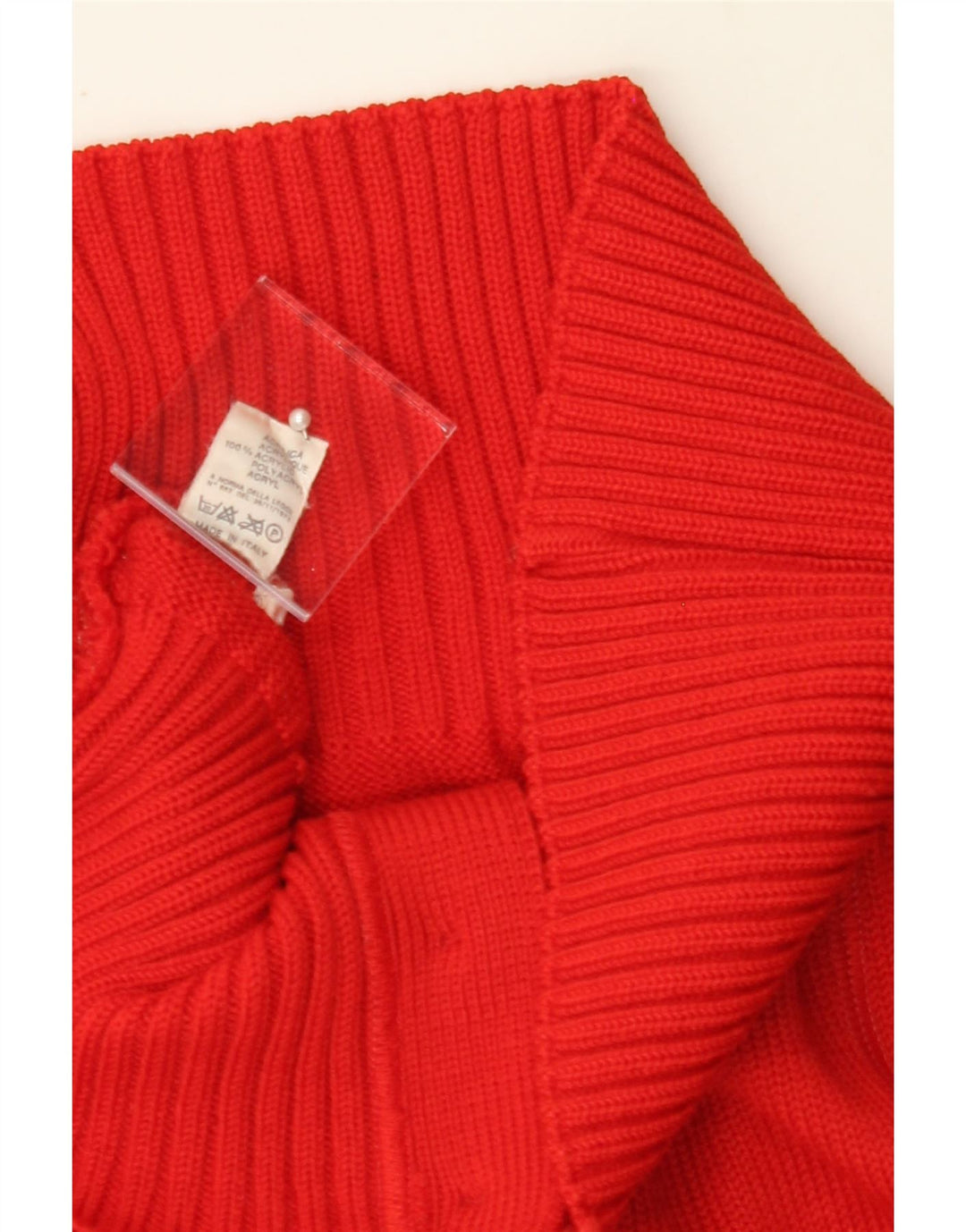 VINTAGE Womens Cardigan Sweater UK 8 Small Red Acrylic Vintage Vintage and Second-Hand Vintage from Messina Hembry 