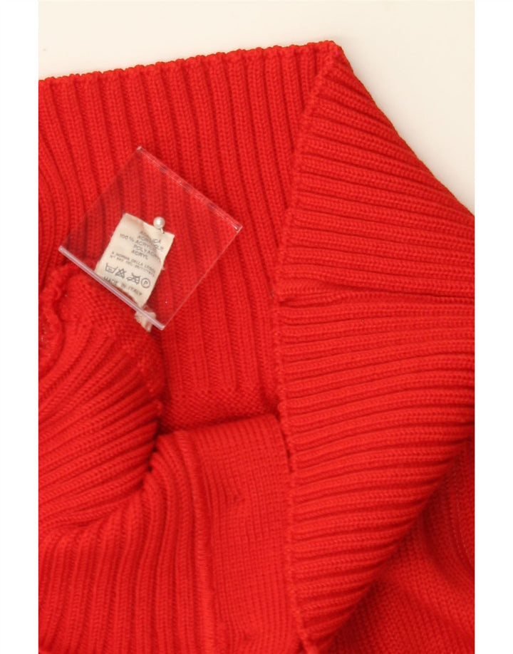 VINTAGE Womens Cardigan Sweater UK 8 Small Red Acrylic Vintage Vintage and Second-Hand Vintage from Messina Hembry 