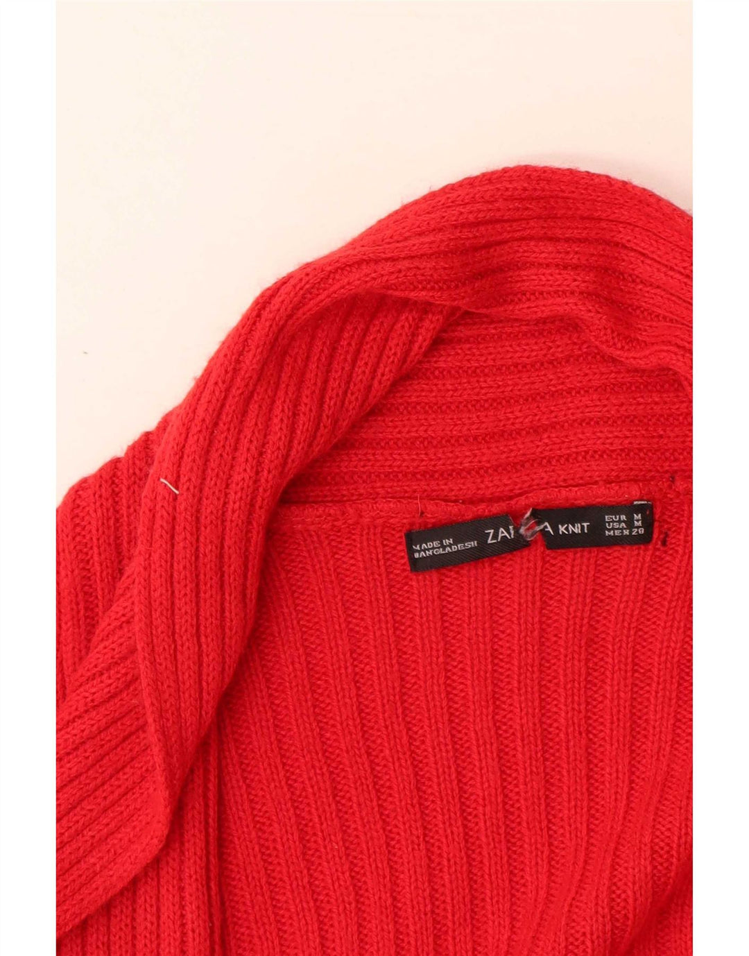 Zara Womens Cardigan Sweater UK 12 Medium Red Acrylic