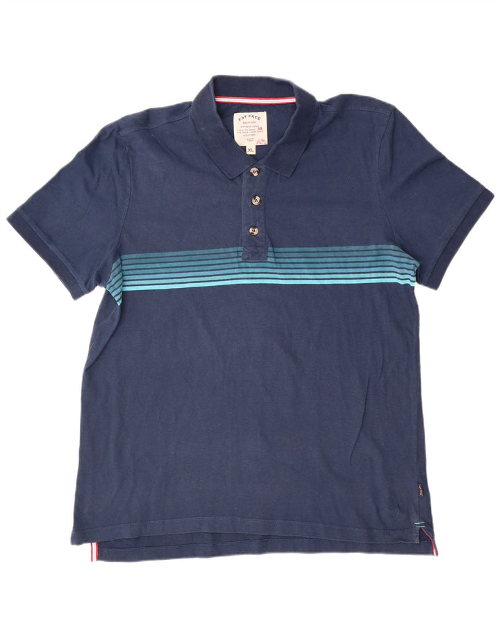 Fat Face Mens Polo Shirt XL Navy Blue Striped