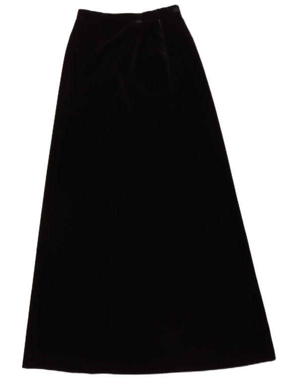 JAEGER Womens High Waist Maxi Skirt UK 10 Small W24  Black Cotton