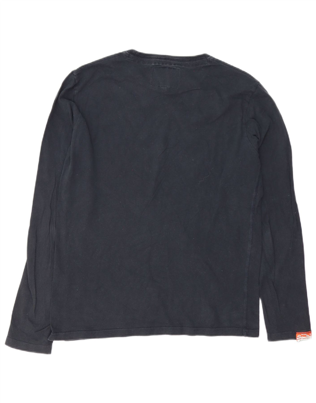 Superdry Mens Graphic Top Long Sleeve Large Black Cotton