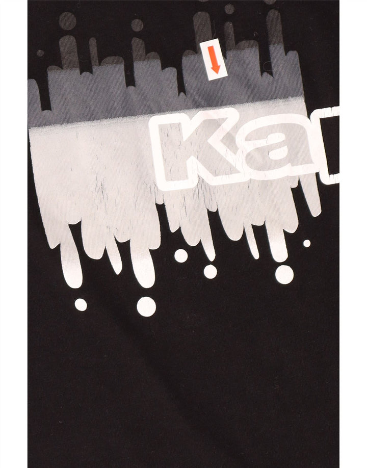 KAPPA Mens Graphic T-Shirt Top 2XL Black Cotton