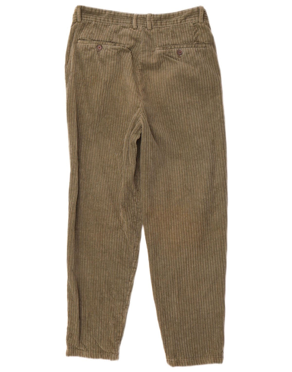 Zara Mens Pegged Corduroy Trousers EU 36 XS W29 L26 Green Cotton