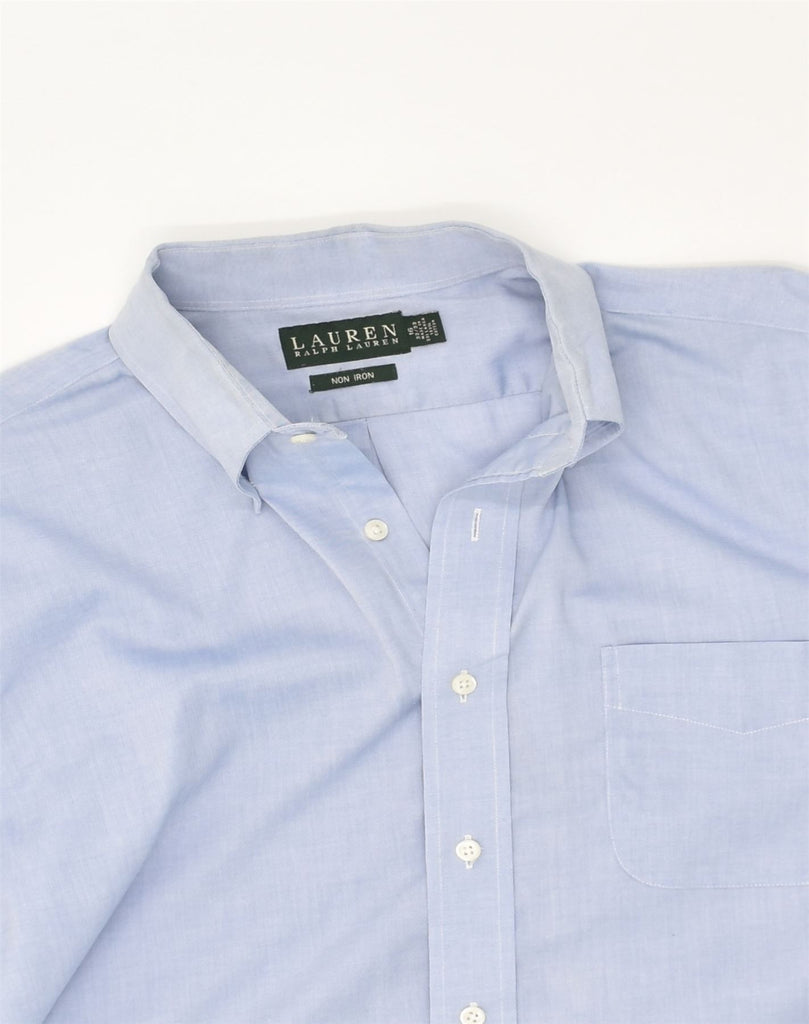 RALPH LAUREN Mens Shirt Size 16 Large Blue Cotton | Vintage Ralph Lauren | Thrift | Second-Hand Ralph Lauren | Used Clothing | Messina Hembry 