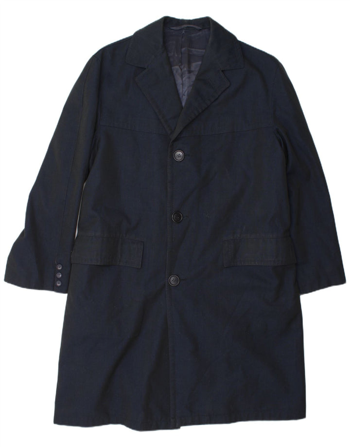 Senator Mens Overcoat UK 38 Medium Navy Blue Wool