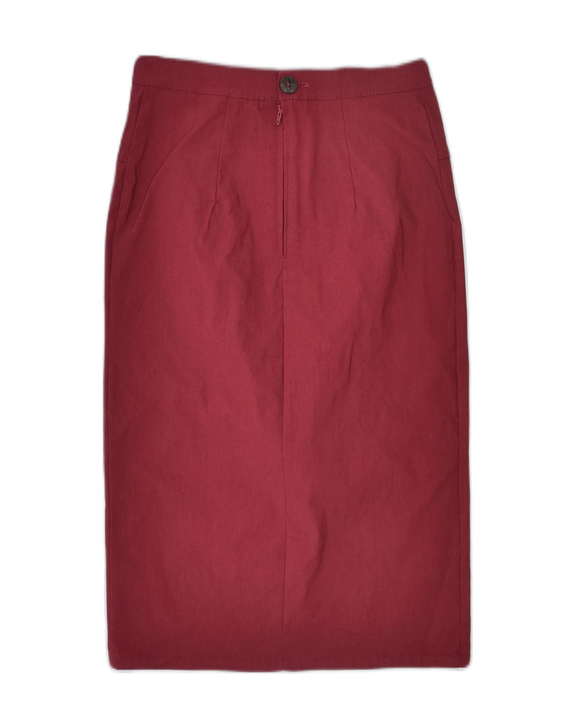 VINTAGE Womens Pencil Skirt UK 8 Small W25 Red Polyester Classic | Vintage | Thrift | Second-Hand | Used Clothing | Messina Hembry 