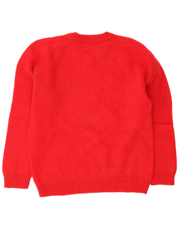 Diadora Womens V-Neck Jumper Sweater UK 20 2XL Red Wool