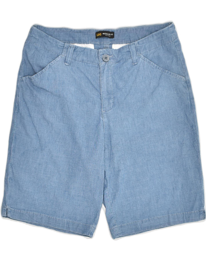 LEE Womens Mid Rise Regular Fit Casual Shorts US 10  Large W32 Blue Cotton | Vintage Lee | Thrift | Second-Hand Lee | Used Clothing | Messina Hembry 