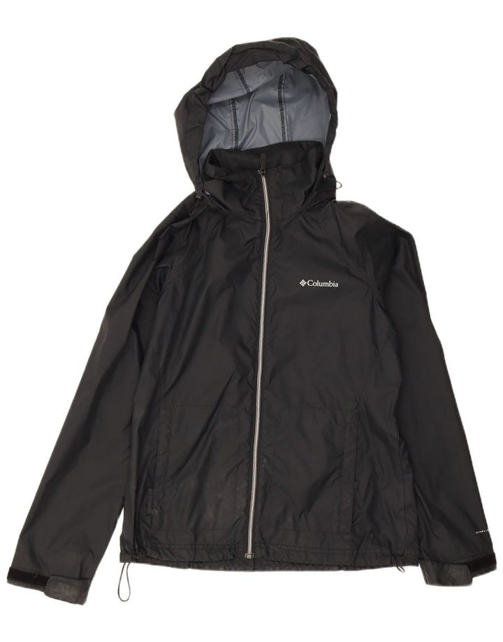 Columbia Mens Omni-Shield Hooded Rain Jacket UK 38 Medium Black Nylon