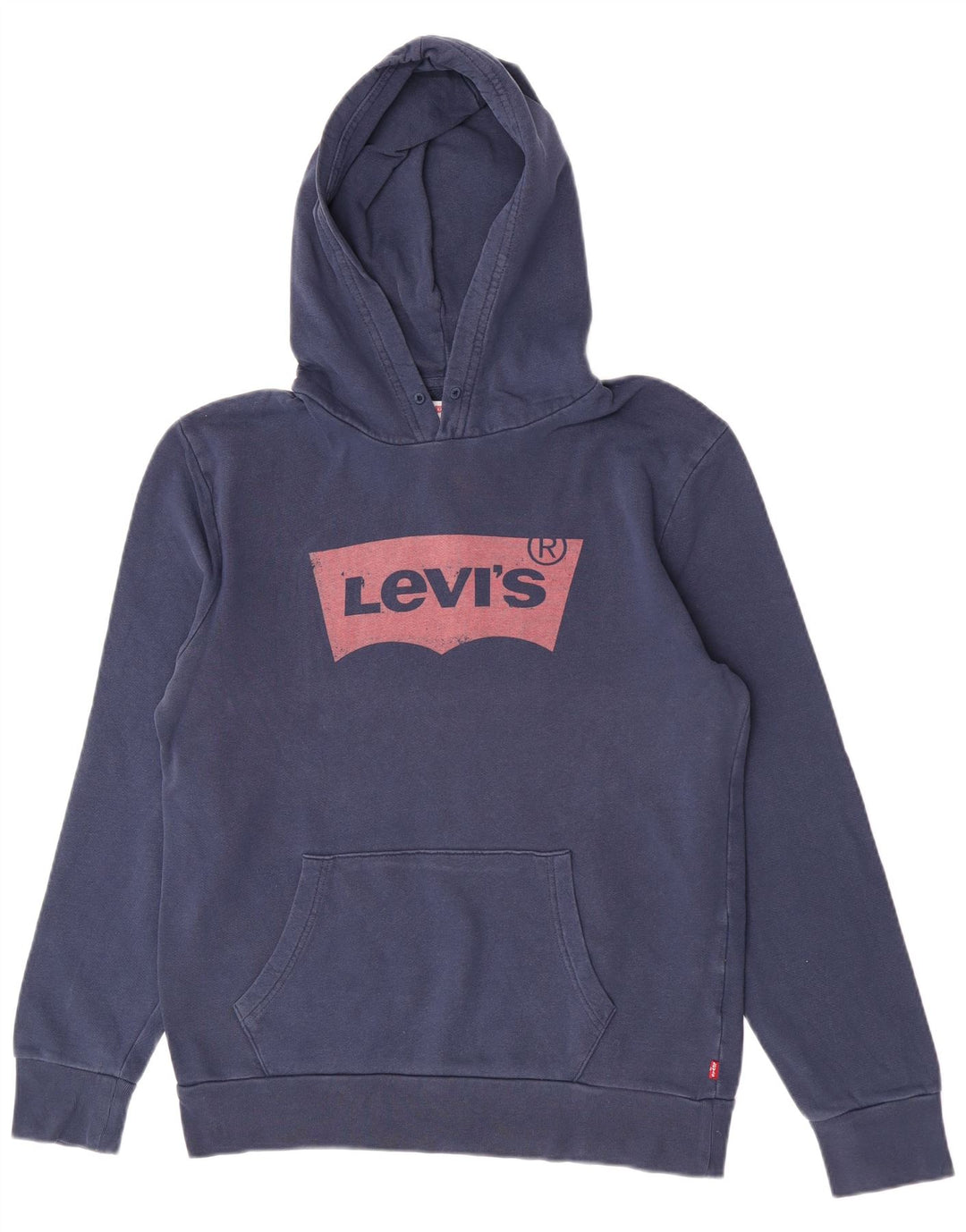Levi's Mens Graphic Hoodie Jumper Medium Navy Blue Cotton