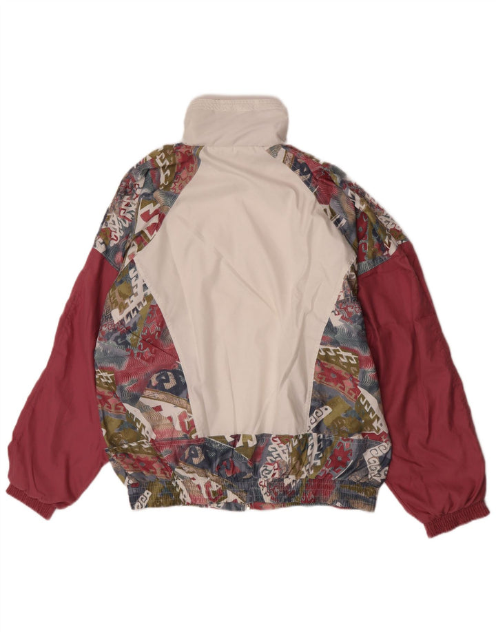 Rucanor Womens Tracksuit Top Jacket UK 38/40 Medium Maroon Geometric