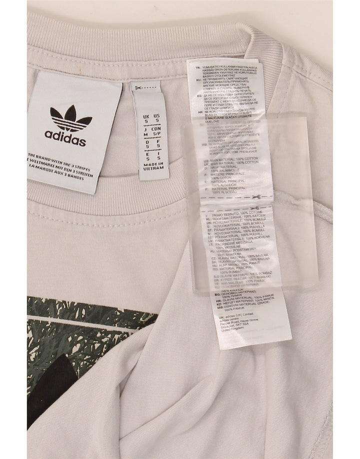 Adidas Mens Graphic T-Shirt Top Small White Cotton