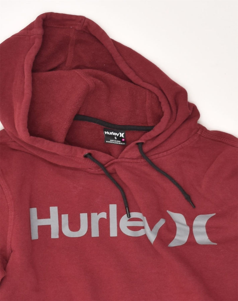 HURLEY Mens Graphic Hoodie Jumper Small Red Cotton | Vintage Hurley | Thrift | Second-Hand Hurley | Used Clothing | Messina Hembry 