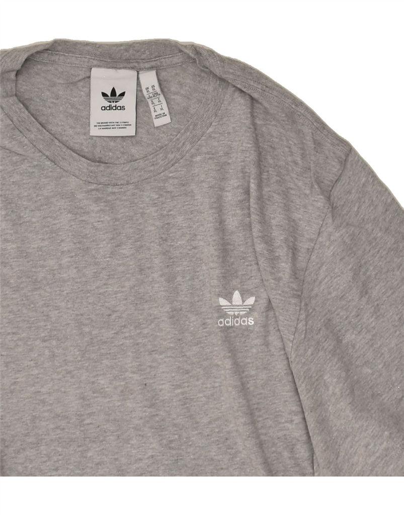 ADIDAS Mens T-Shirt Top XL Grey Flecked Cotton | Vintage Adidas | Thrift | Second-Hand Adidas | Used Clothing | Messina Hembry 