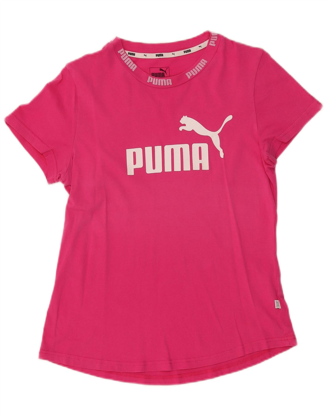 Puma Womens Graphic T-Shirt Top UK 14 Medium Pink Cotton