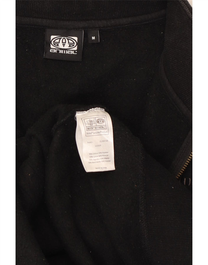 Animal Mens Graphic Tracksuit Top Jacket Medium Black Cotton