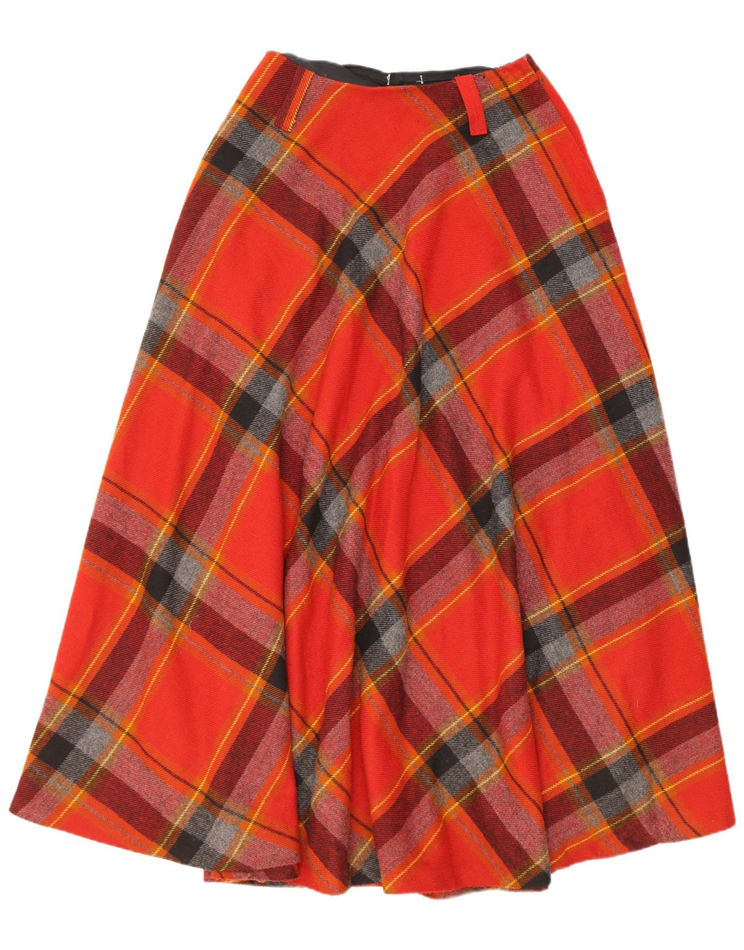 Vintage Womens Flared Skirt W28 Medium Red Plaid