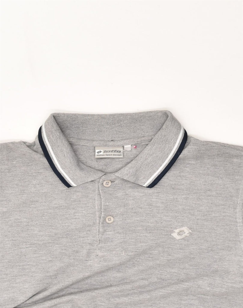 LOTTO Mens Polo Shirt Medium Grey Cotton | Vintage Lotto | Thrift | Second-Hand Lotto | Used Clothing | Messina Hembry 