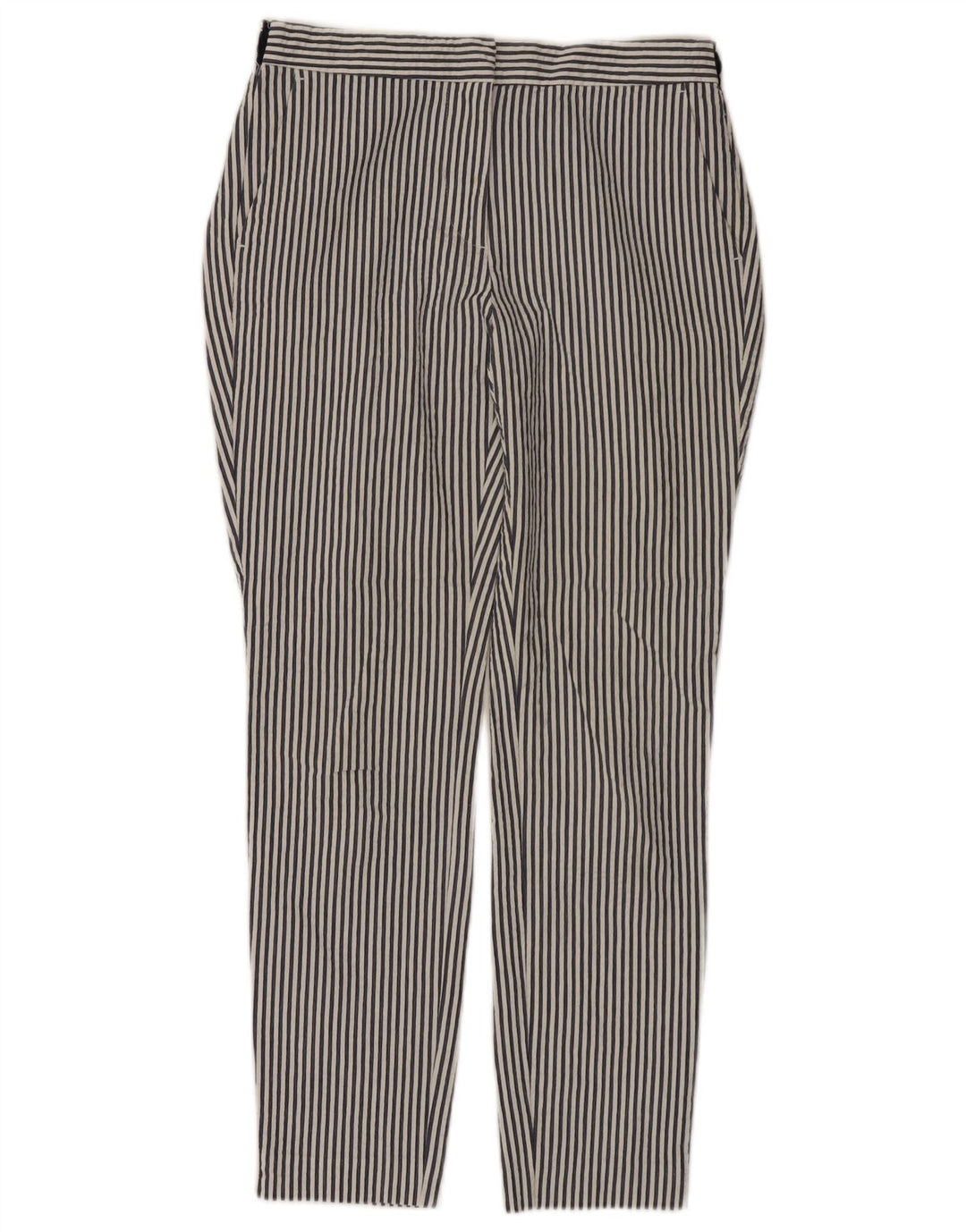 ZARA Womens Slim Chino Trousers Small W26 L27 White Striped Cotton