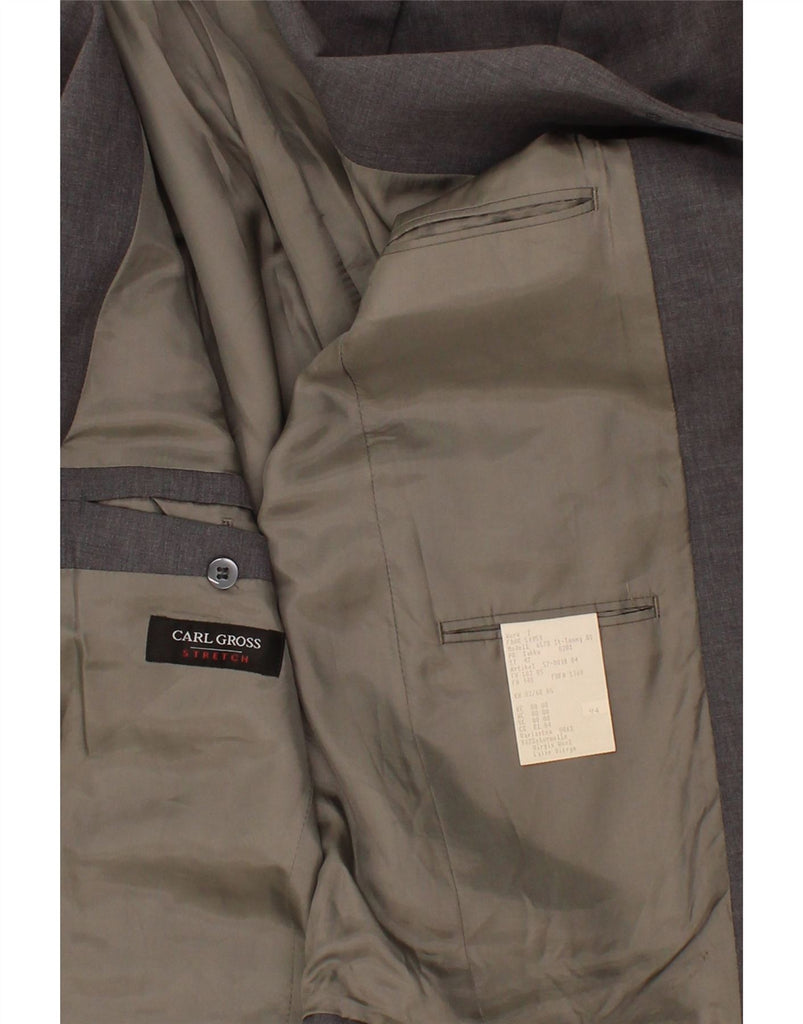 CARL GROSS Mens 3 Button Blazer Jacket UK 40 Large Grey Lambswool Vintage Carl Gross and Second-Hand Carl Gross from Messina Hembry 