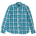 EDDIE BAUER Womens Flannel Shirt UK 10 Small Blue Check Cotton