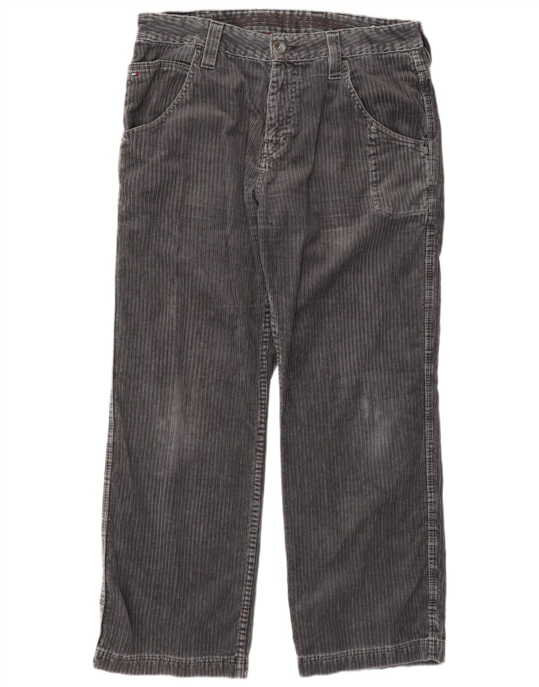 Tommy Hilfiger Mens Straight Corduroy Trousers W34 L30 Grey