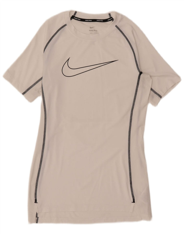 Nike Mens Dri Fit Graphic T-Shirt Top Medium White Polyester