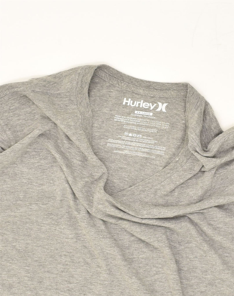 HURLEY Mens T-Shirt Top 2XL Grey Cotton | Vintage Hurley | Thrift | Second-Hand Hurley | Used Clothing | Messina Hembry 