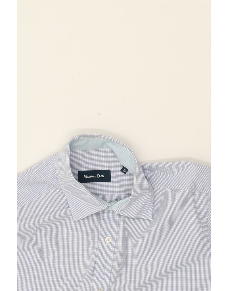MASSIMO DUTTI Mens Shirt Medium Blue Check Cotton Vintage Massimo Dutti and Second-Hand Massimo Dutti from Messina Hembry 