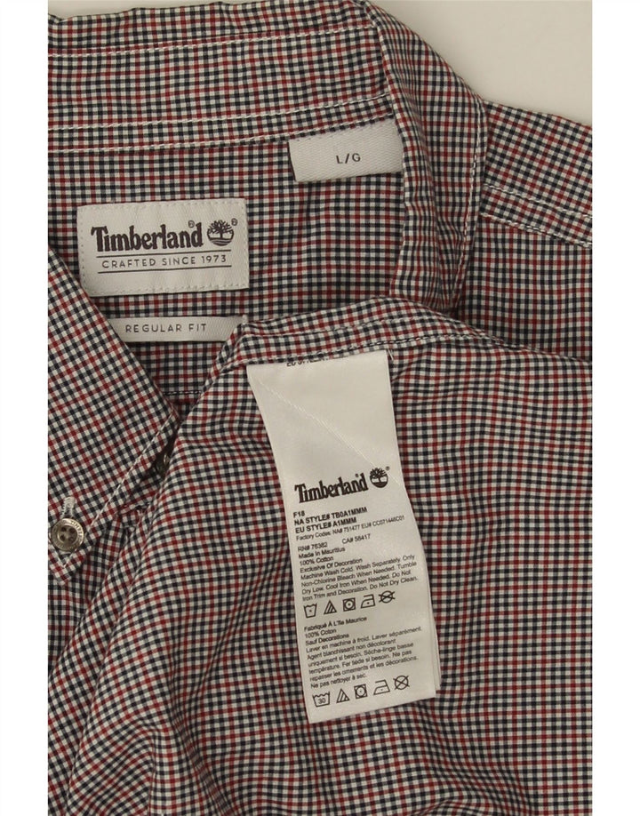 Timberland Mens Regular Fit Shirt Large Multicoloured Gingham Cotton