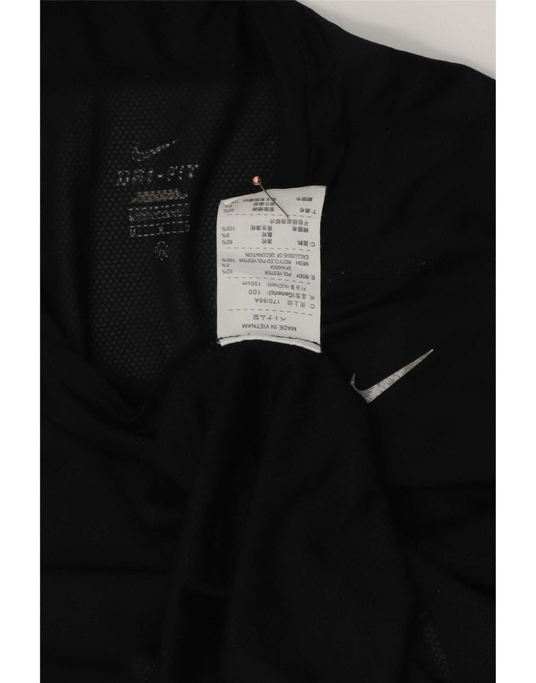 Nike Mens Dri Fit T-Shirt Top Medium Black Polyester