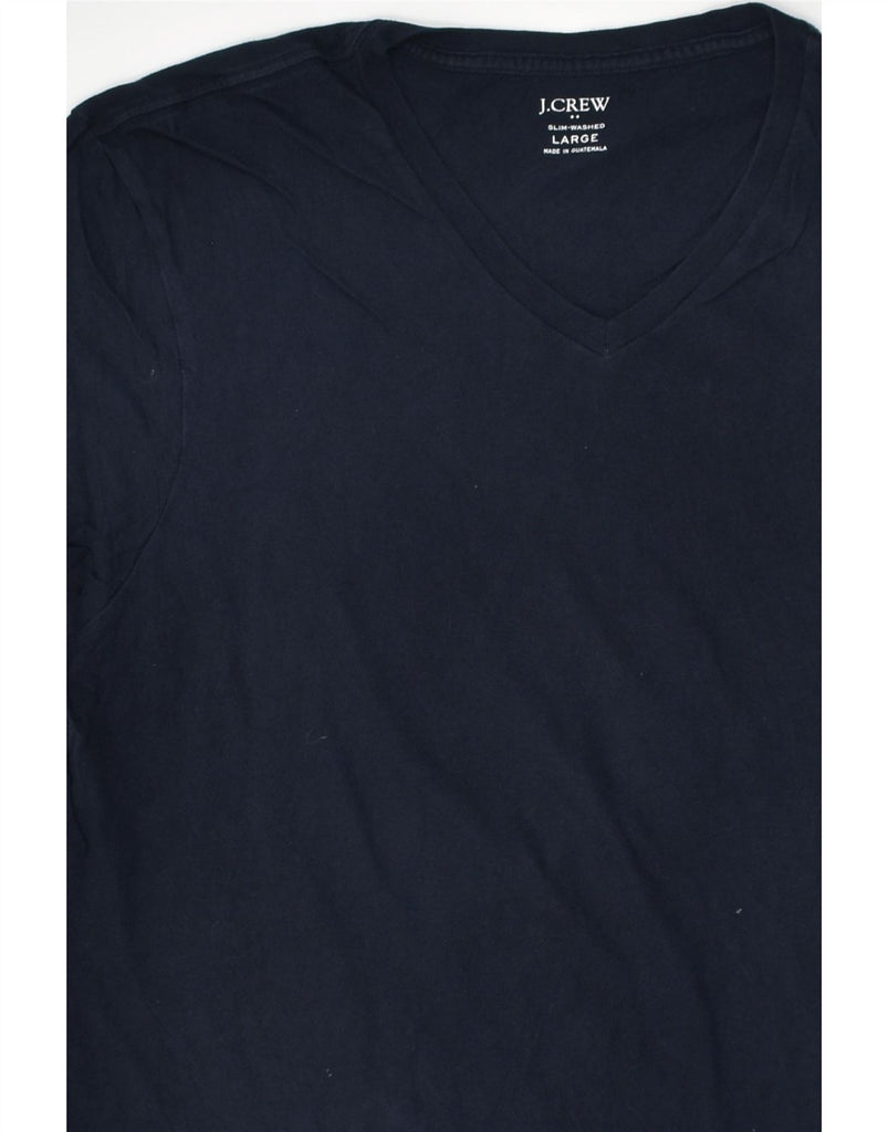 J. CREW Mens Washed Slim T-Shirt Top Large Navy Blue Cotton | Vintage J. Crew | Thrift | Second-Hand J. Crew | Used Clothing | Messina Hembry 