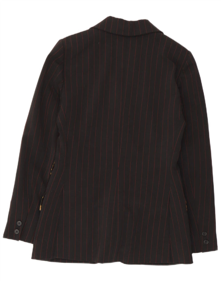 Vintage Womens 2 Button Blazer Jacket IT 42 Medium Black Striped