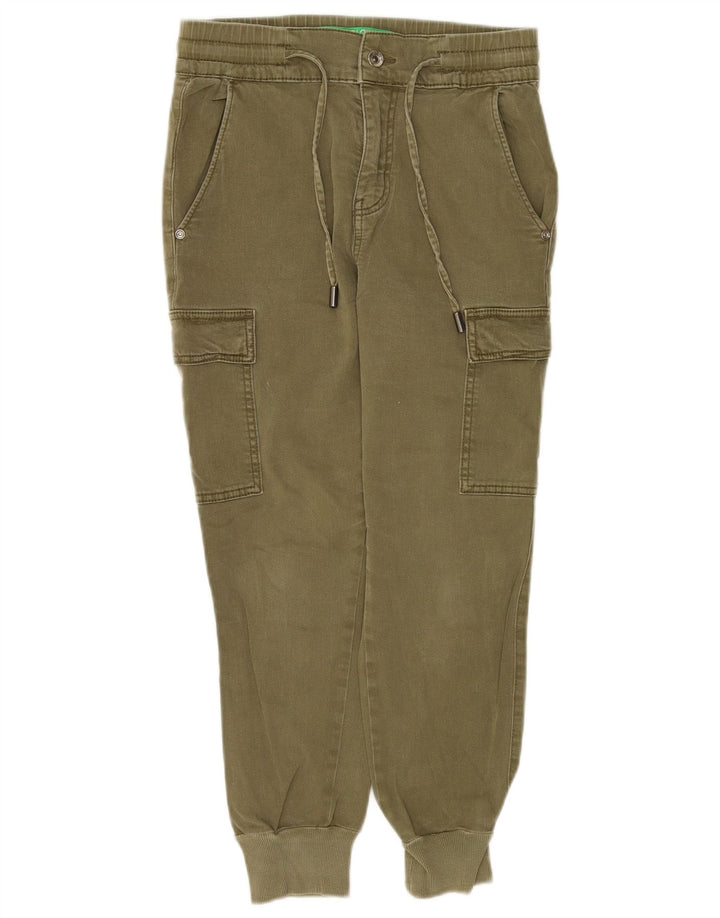 Benetton Womens Joggers Cargo Trousers W30 L25 Khaki