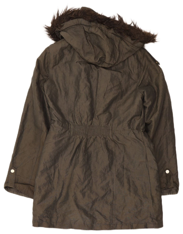 Marks & Spencer Womens Per Una Hooded Military Jacket UK 10 Small Khaki