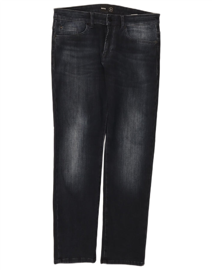 HUGO BOSS Womens Slim Jeans W34 L32 Navy Blue Cotton