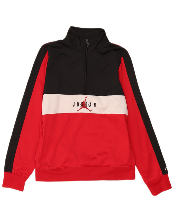 Jordan Boys Graphic Sweatshirt Jumper 12-13 Years Large Red Colourblock