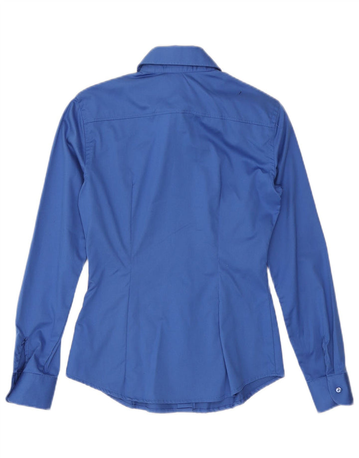 Naracamicie Womens Shirt UK 12 Medium Blue Cotton