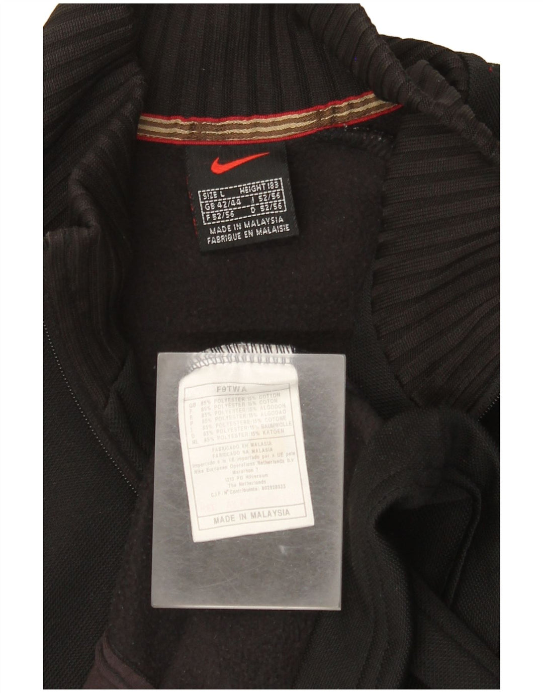 Nike Mens Tracksuit Top Jacket UK 42/44 Large Black Polyester