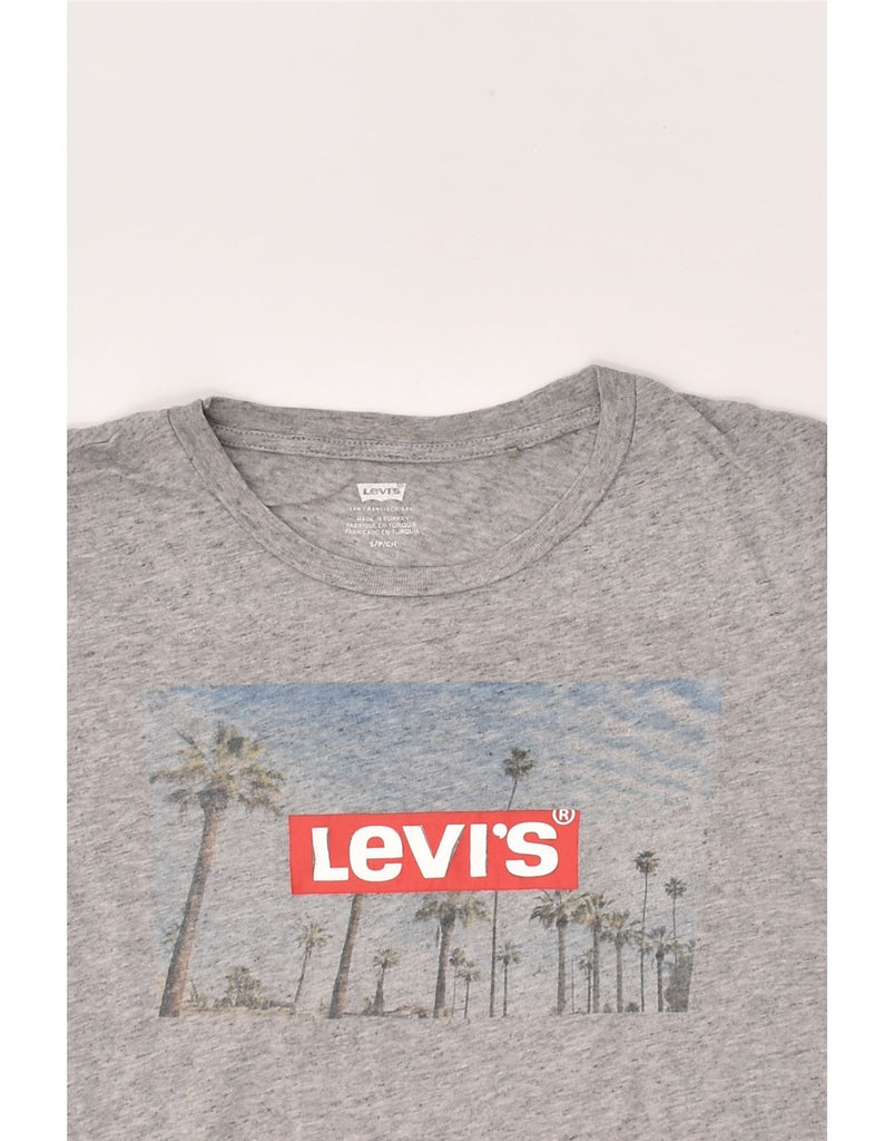 LEVI'S Womens Graphic T-Shirt Top UK 10 Small Grey Cotton | Vintage Levi's | Thrift | Second-Hand Levi's | Used Clothing | Messina Hembry 