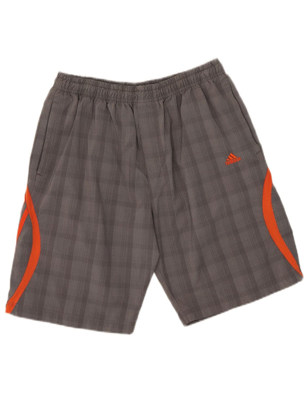 Adidas Mens Sport Shorts UK 46/48 XL Grey Check