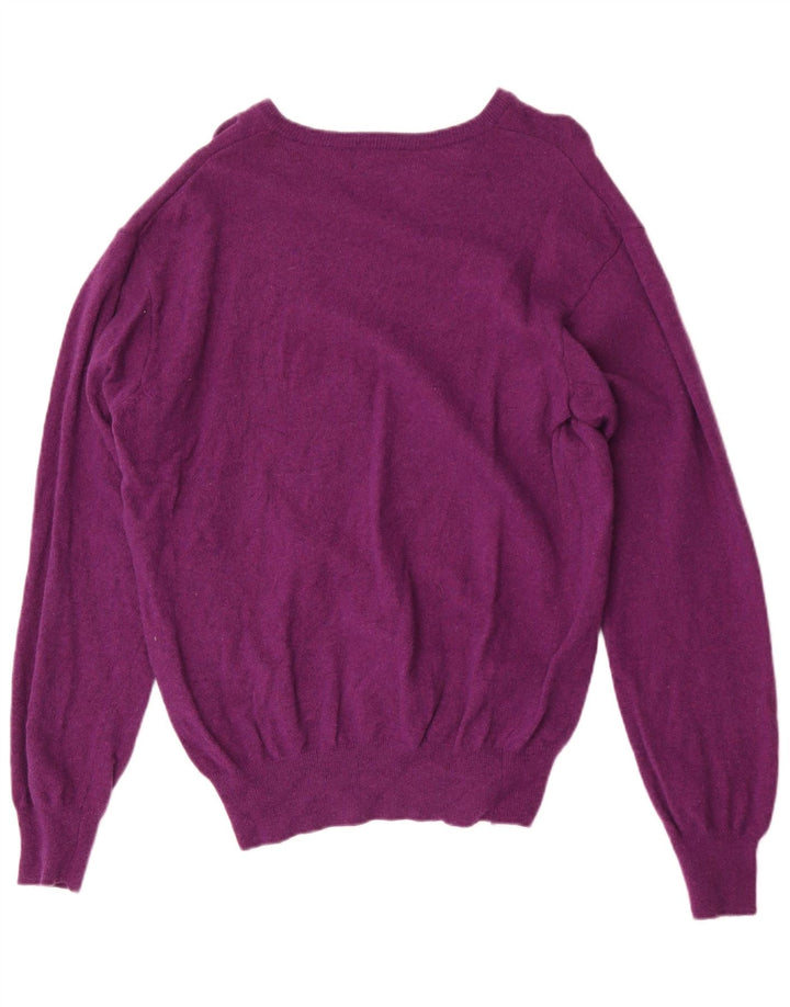 Kappa Womens V-Neck Jumper Sweater UK 16 Large Purple Wool