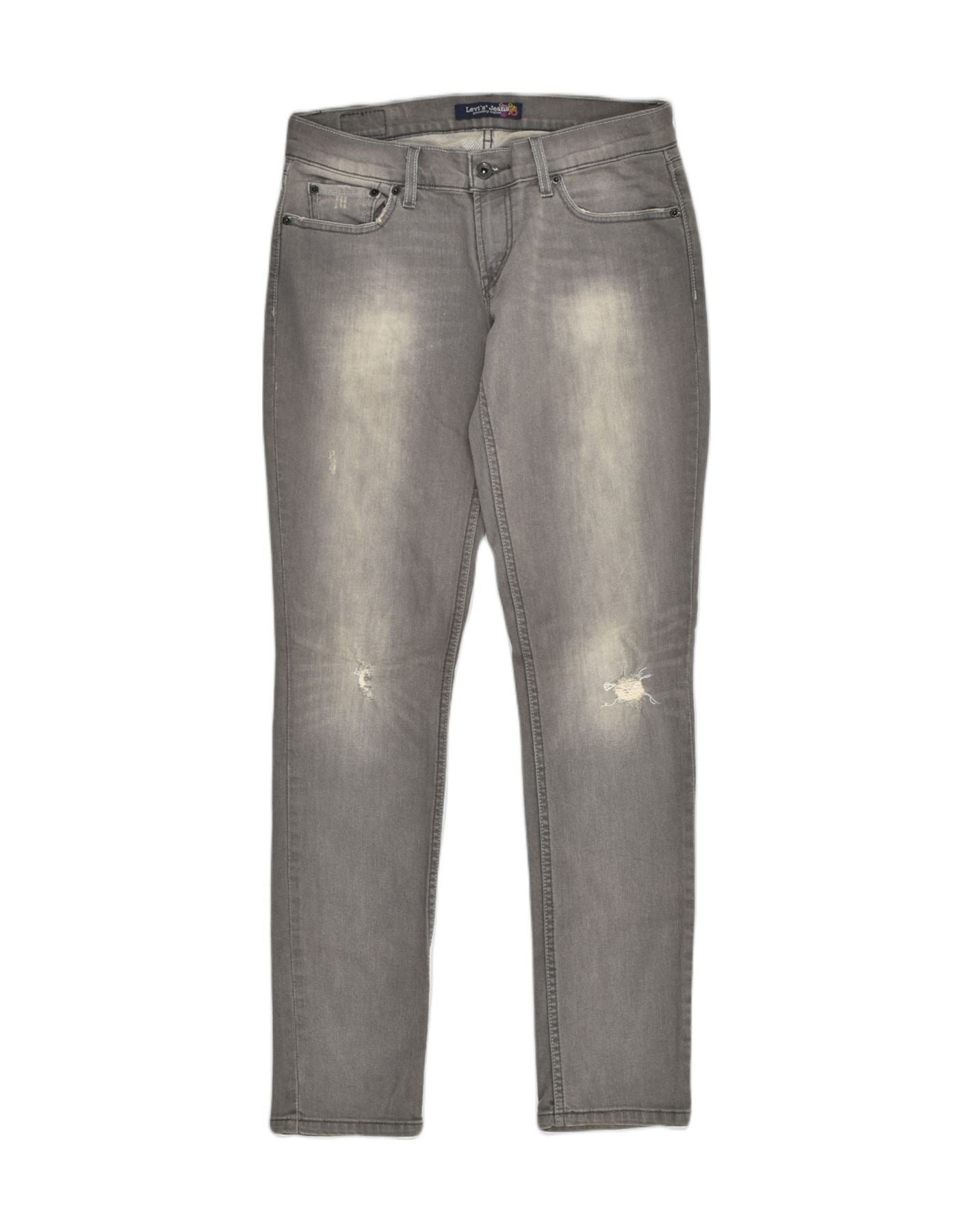 LEVI'S Womens Distressed Slim Jeans US Medium W32 L32 Grey