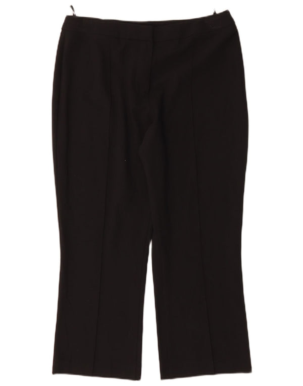 Marks & Spencer Womens Cropped Trousers UK 14 Medium W30 L23 Black