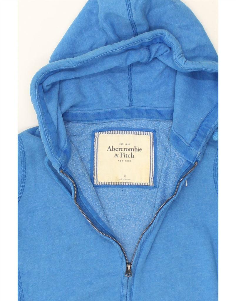 ABERCROMBIE & FITCH Womens Zip Hoodie Sweater UK 12 Medium Blue Cotton | Vintage Abercrombie & Fitch | Thrift | Second-Hand Abercrombie & Fitch | Used Clothing | Messina Hembry 