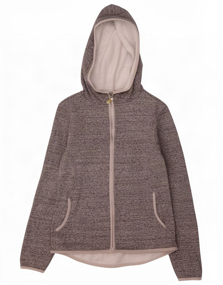 Marks & Spencer Womens Zip Hoodie Sweater UK 10 Small Grey Flecked