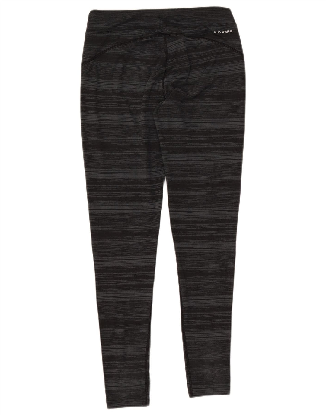 REEBOK Womens Leggings UK 10 Small  Grey Pinstripe Polyester