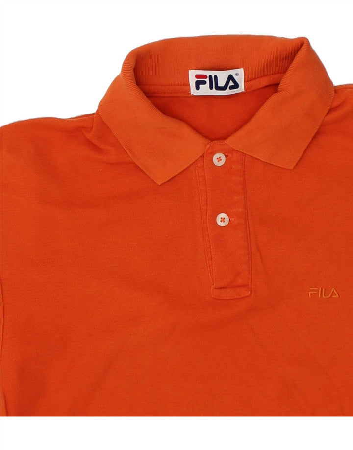 FILA Mens Polo Shirt Medium Orange Cotton Vintage Fila and Second-Hand Fila from Messina Hembry 